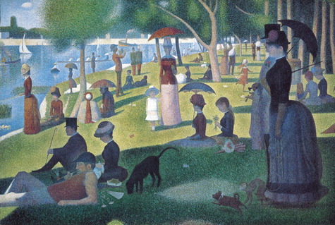 Seurat, Niedzielne popołudnie na wyspie Grandę Jatte, 1886 Seurat, Niedzielne popołudnie na wyspie Grandę Jatte, 1886